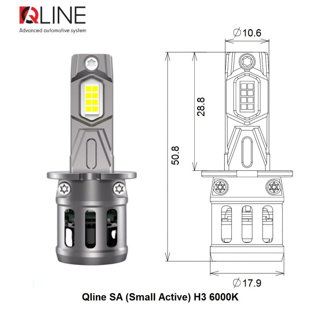 Світлодіодні лампи Qline SA (Small Active) H3 6000K