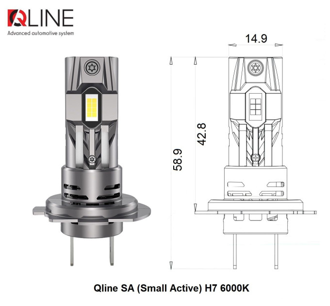 Світлодіодні лампи Qline SA (Small Active) H7 6000K