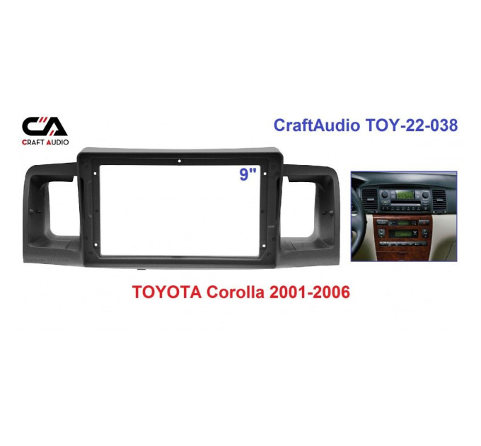 Рамка перехідна CraftAudio TOY-22-038 TOYOTA Corolla 2001-2006