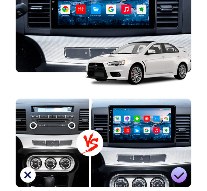 Штатна магнітола Mitsubishi Lancer Evolution X 2007-2016 Element 6/128 4G CarPlay
