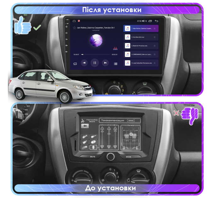 Штатна магнітола LADA Granta 2011-2018 Element 4/64 4G CarPlay
