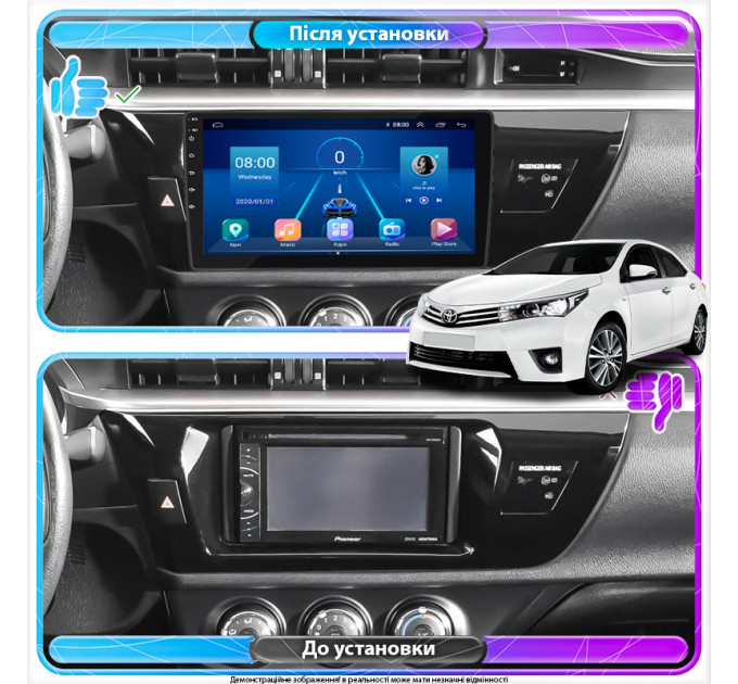 Штатна магнітола Toyota CorollaI (E160, E170) 2012-2016 Element 4/64 4G CarPlay