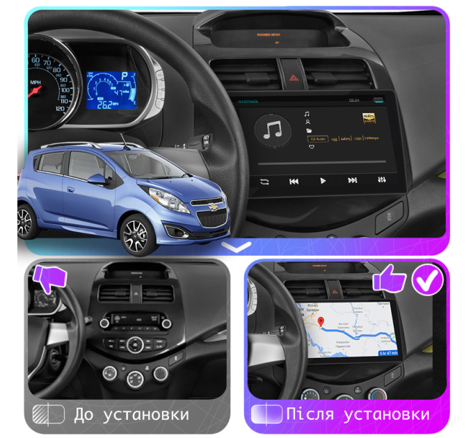 Штатна магнітола Chevrolet Spark  2009-2016 Element 4/64 4G CarPlay