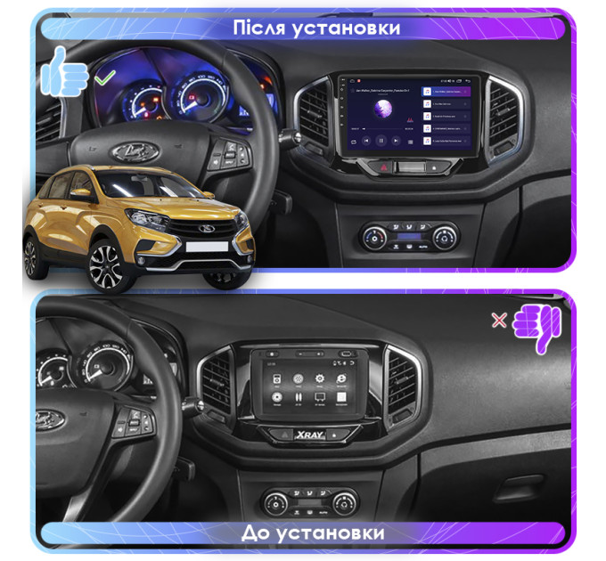 Штатна магнітола LADA xRAY 2015- Element Prime 2/32 4G CarPlay