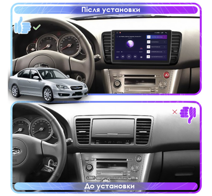 Штатна магнітола Subaru Legacy 2003-2006 Element 4/64 4G CarPlay