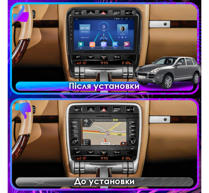 Штатна магнітола Porsche Cayenne (955) 2002-2007 Element 6/128 4G CarPlay