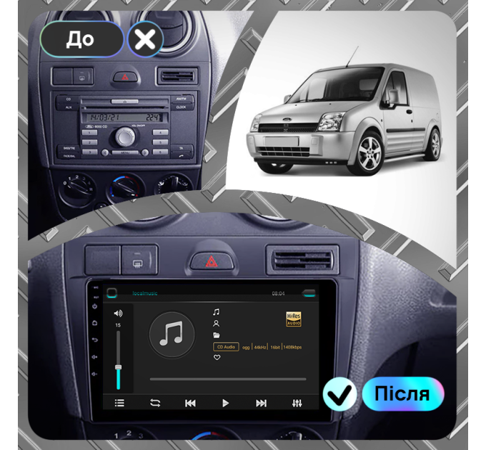 Штатна магнітола Ford Transit Connect 2009- Element 4/64 4G CarPlay