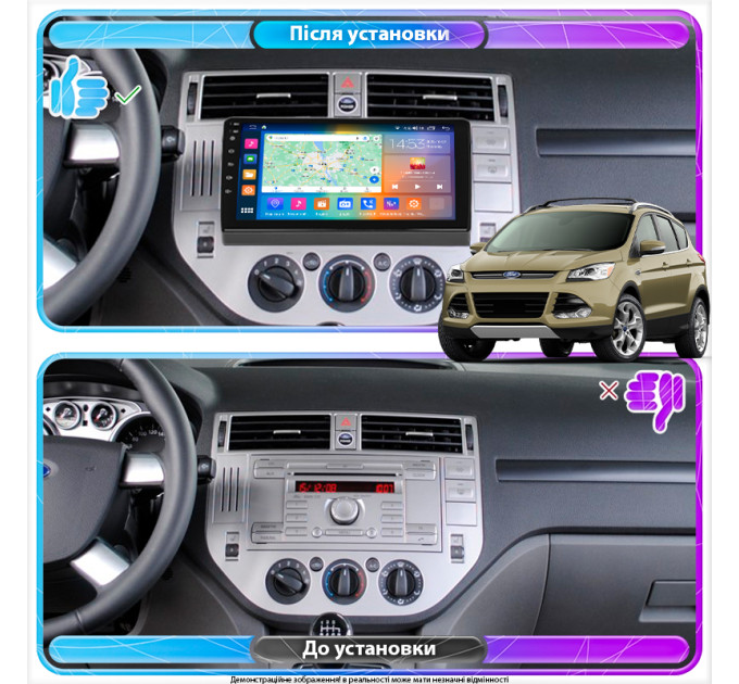 Штатна магнітола Ford Kuga 2008-2013 Element Prime 2/32 4G CarPlay