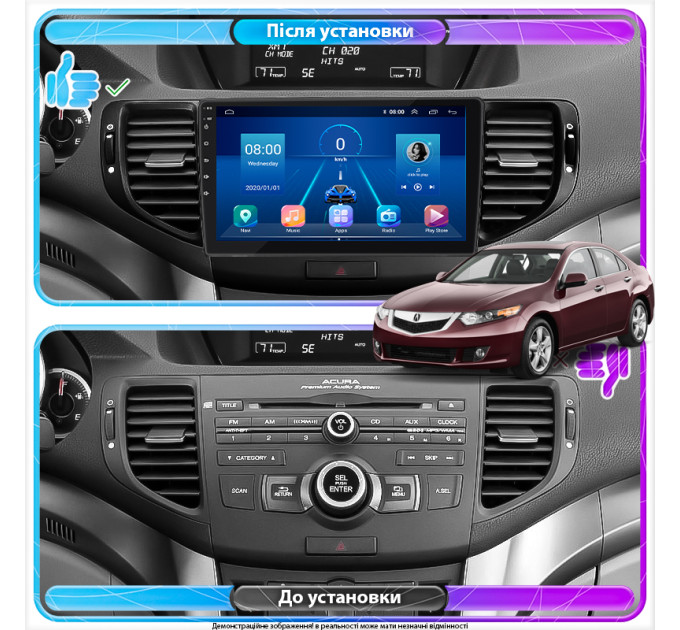 Штатна магнітола Acura TSX 2008-2014 Element 4/64 4G CarPlay