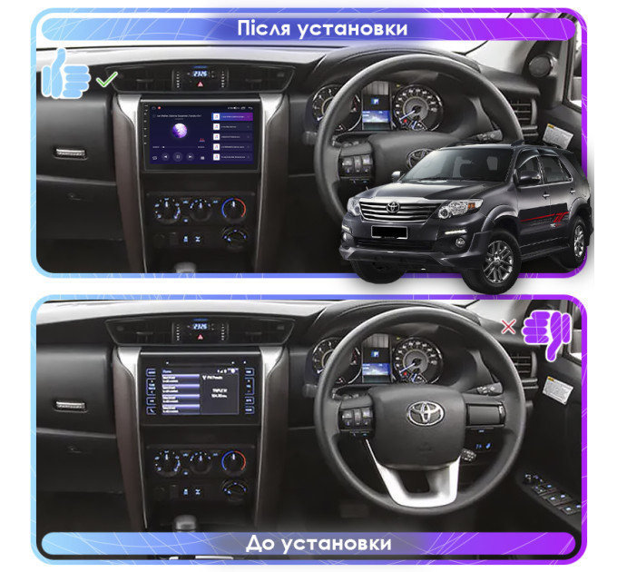 Штатна магнітола Toyota Fortuner 2015-2020 Element 4/32 4G CarPlay