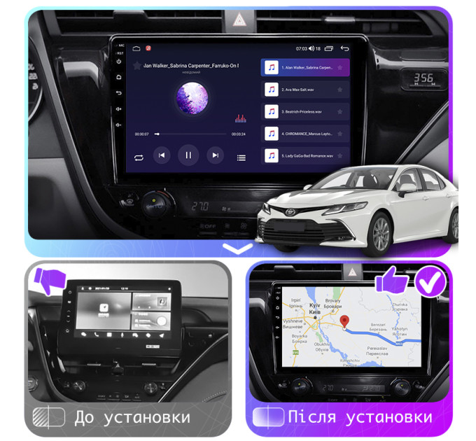 Штатна магнітола Toyota Camry (XV70) 2020- Element Prime 4/64 4G CarPlay