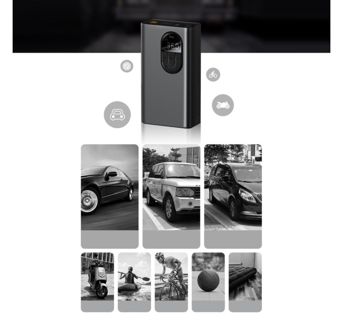 Автомобільний компресор Baseus CRNL040001 Black