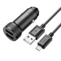 Автомобільний зарядний пристрій HOCO Z49 (Micro) Black