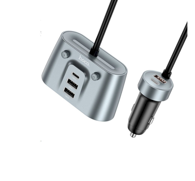 Автомобільний зарядний пристрій HOCO Z51 Metal Gray