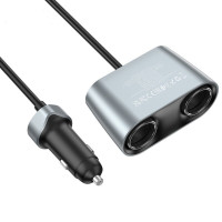 Автомобільний зарядний пристрій HOCO Z51 Metal Gray