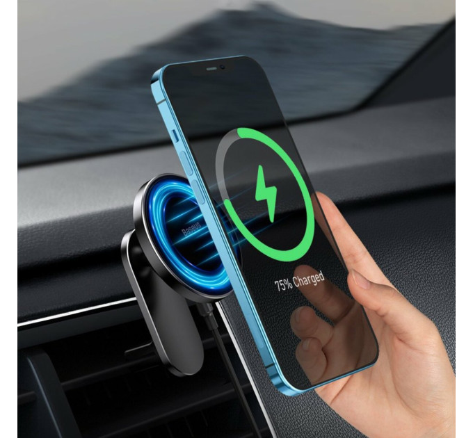 Тримач для мобiльного з БЗП Baseus Big Energy Car Mount Wireless Charger Black