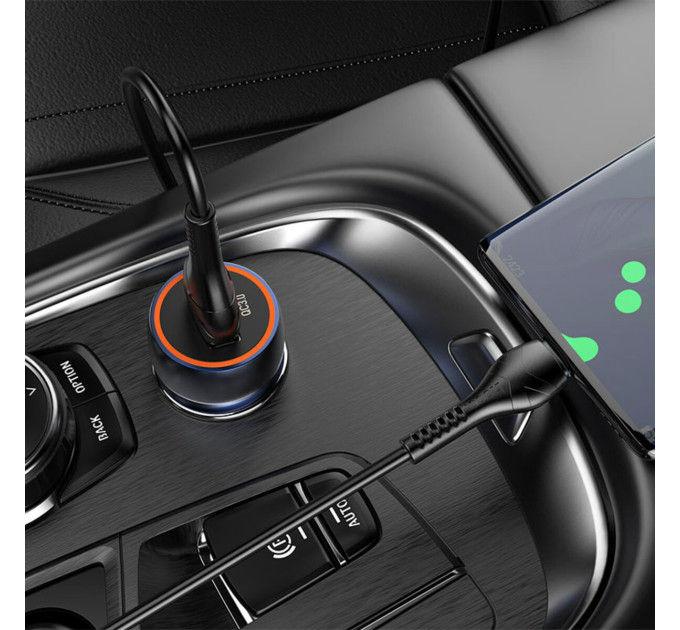 Автомобільний зарядний пристрій HOCO Z46 Blue shield single port QC3.0 (Type-C) Sapphire Blue