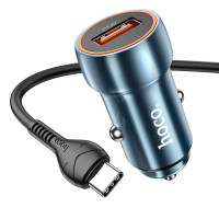 Автомобільний зарядний пристрій HOCO Z46 Blue shield single port QC3.0 (Type-C) Sapphire Blue