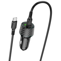 Автомобільний зарядний пристрій BOROFONE BZ21 Brilliant 48W dual port PD30W+QC3.0 car charger set(Type-C to Type-C) Black