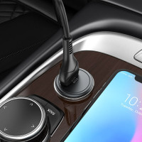 Автомобільний зарядний пристрій HOCO Z43 Mighty single port QC3.0 car charger Black
