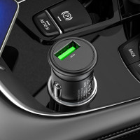 Автомобільний зарядний пристрій HOCO Z43 Mighty single port QC3.0 car charger Black