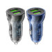 Автомобільний зарядний пристрій HOCO Z47 Transparent Discovery Edition dual port QC3.0 car charger Transparent Black