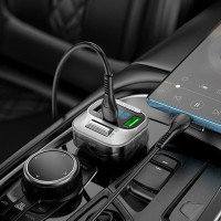 FM-трансмітер HOCO E75 Bravery PD30W+QC3.0 car BT Jazz Black