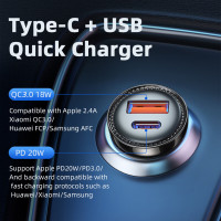 Автомобільний зарядний пристрій Essager ECC2Q-WL0A black