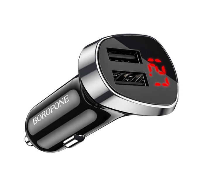 Автомобільний зарядний пристрій BOROFONE BZ15 Auspicious dual port digital display car charger