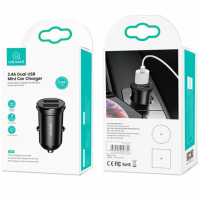 Автомобільний зарядний пристрій Usams US-CC114 C20 2.4A Dual USB Mini Black