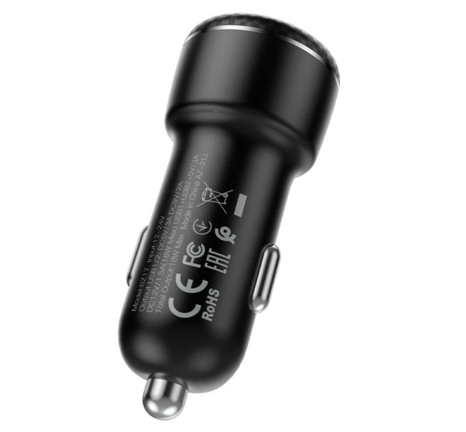 Автомобільний зарядний пристрій BOROFONE BZ17 Core dual port QC3.0 car charger