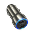 Автомобільний зарядний пристрій HOCO Z48 Tough 40W (2C) Metal Gray