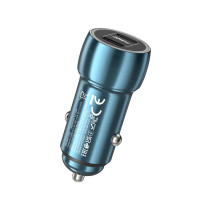 Автомобільний зарядний пристрій HOCO Z48 Tough 40W dual port(2C) Sapphire Blue