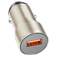 Автомобільний зарядний пристрій BOROFONE BZ19A Wisdom single port QC3.0 car charger Gold