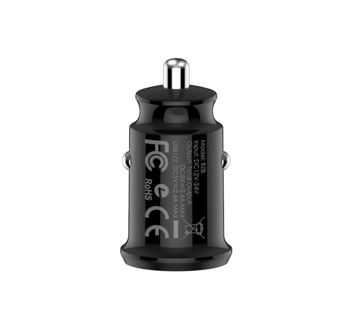 Автомобільний зарядний пристрій BOROFONE BZ8 MaxRide Dual Port Car Charger Black