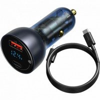 Автомобільний зарядний пристрій Baseus Particular Digital Display QC+PPS Car Charger 65W Dark Gray Cable(Type-C toType-C100W 1m)
