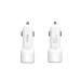 Автомобільний зарядний пристрій HOCO Z23 grand style dual-port car charger set with Micro cable White