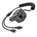 Автомобільний зарядний пристрій HOCO E74 Energy QC3.0 2-in-1 car BT FM transmitter with cable Metal Gray