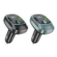 FM-трансмітер HOCO E76 Pole PD45W+QC3.0 car BT FM transmitter Obsidian Black