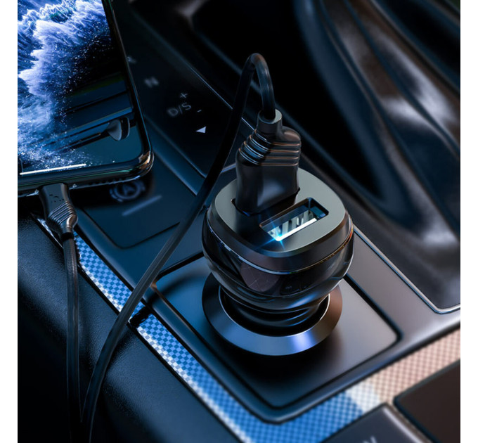 Автомобільний зарядний пристрій HOCO Z40 Superior dual port car charger Black