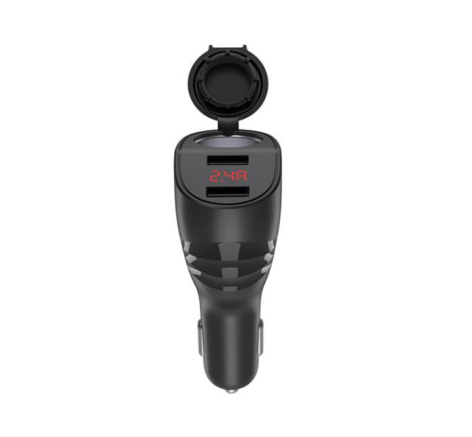 Автомобільний зарядний пристрій HOCO Z34 Thunder power cigarette lighter car charger Black