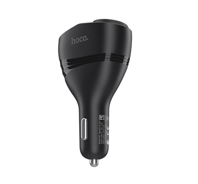 Автомобільний зарядний пристрій HOCO Z34 Thunder power cigarette lighter car charger Black