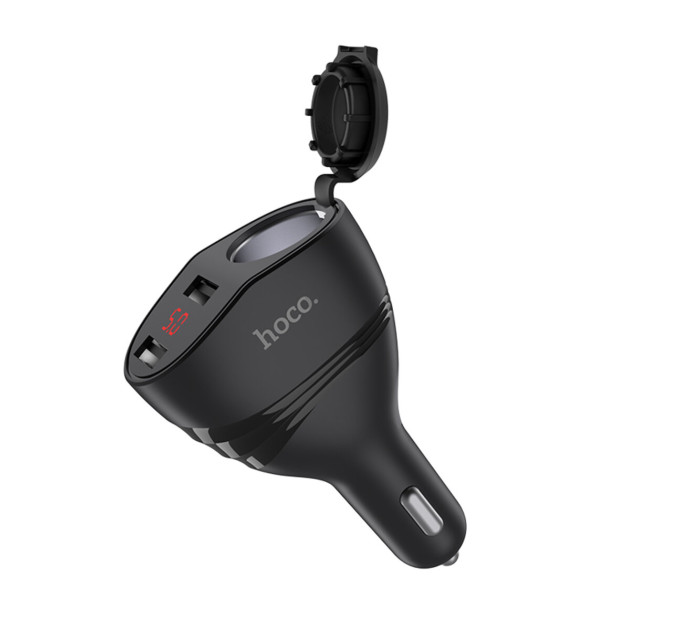 Автомобільний зарядний пристрій HOCO Z34 Thunder power cigarette lighter car charger Black