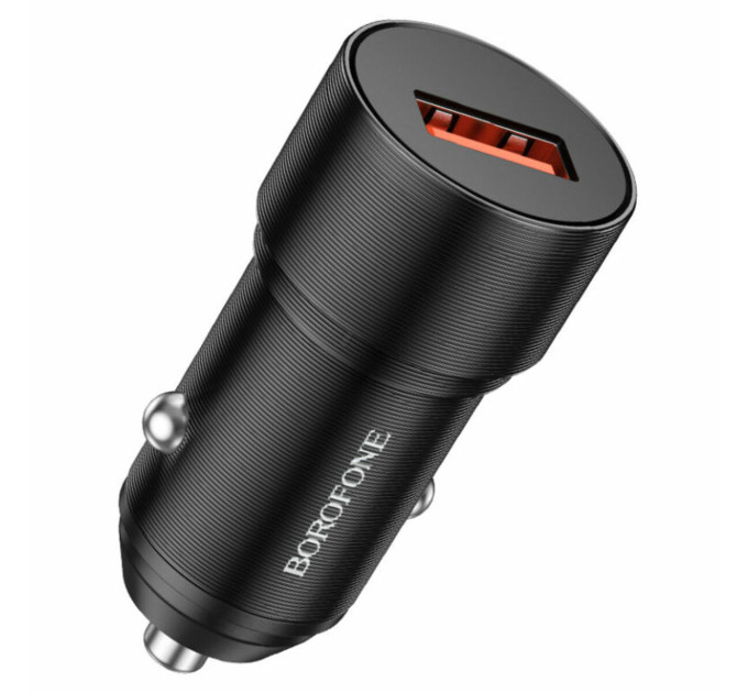 Автомобільний зарядний пристрій BOROFONE BZ19A Wisdom single port QC3.0 car charger Black