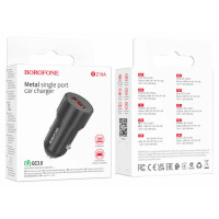 Автомобільний зарядний пристрій BOROFONE BZ19A Wisdom single port QC3.0 car charger Black