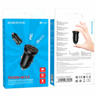 Автомобільний зарядний пристрій BOROFONE BZ18A PD20W+QC3.0 Black