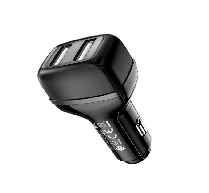 Автомобільний зарядний пристрій HOCO Z36 Leader dual port car charger Black