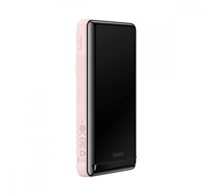 Повербанк Baseus Magnetic Bracket Wireless Fast Charge Power Bank 10000mAh 20W Pink (With cable Type-C to Type-C 60W（20V/3A)
