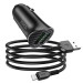 Автомобільний зарядний пристрій HOCO Z39 Farsighted dual port QC3.0 Car charger set(iP) Black