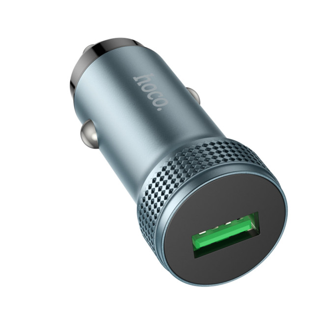 Автомобільний зарядний пристрій HOCO Z49A Level QC3.0 Metal Gray